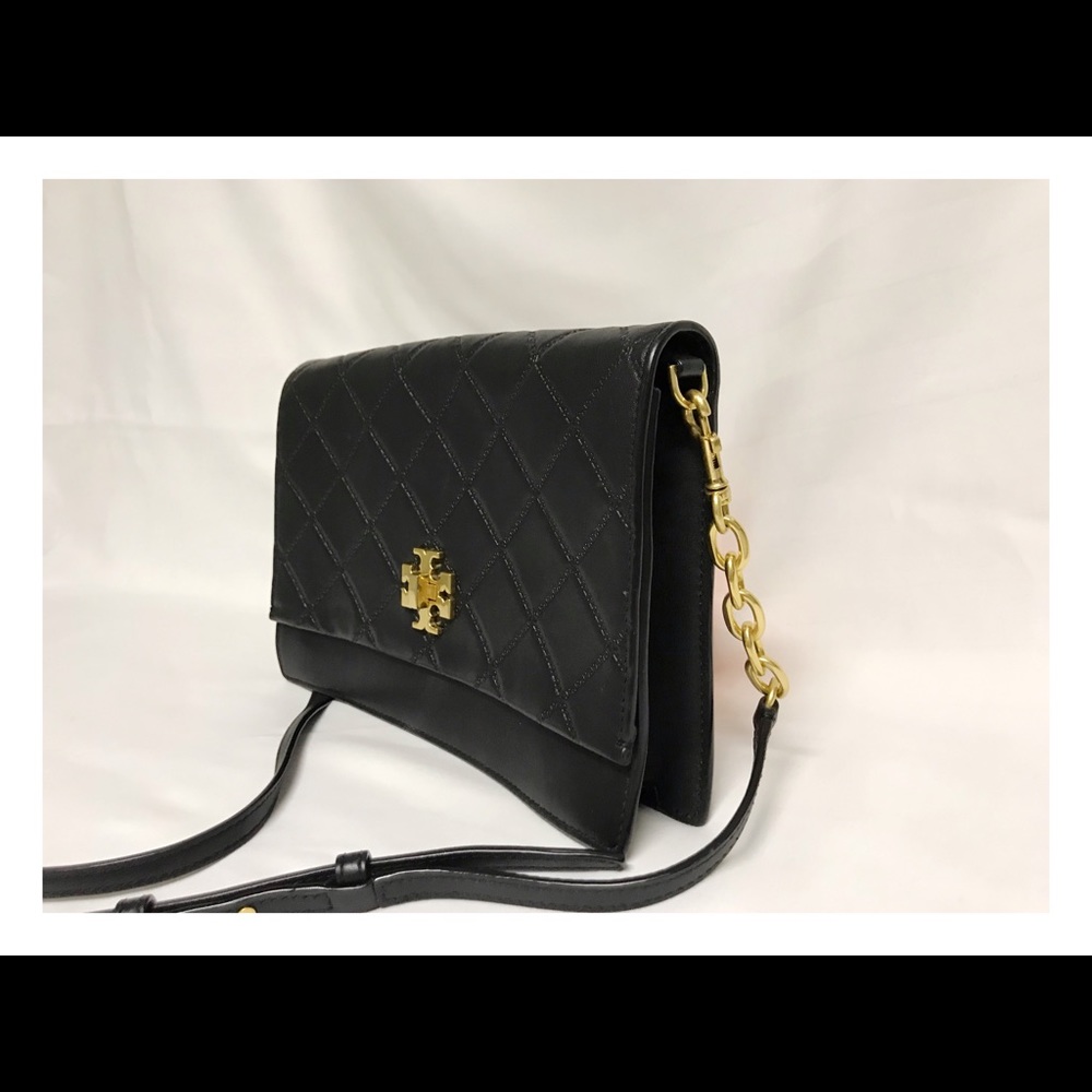 TORY BURCH Georgia Turn Lock Black Cross Body Bag - Picture 3 of 8